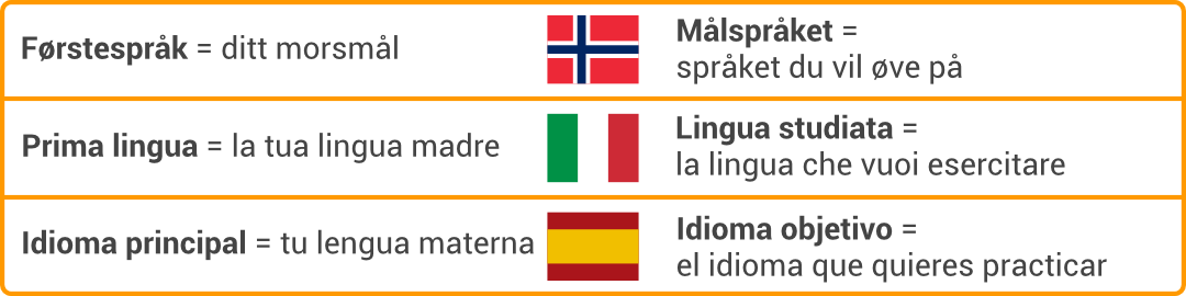 førstespråk - målspråk